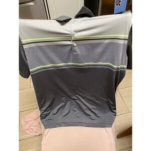 Gray And Green Adidas Polo Shirt Size 2XL